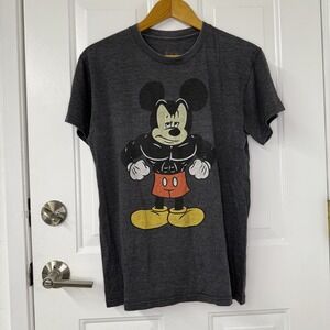 Disney‎ Mickey Mouse T Shirt Mens Small Gray Buff Mickey